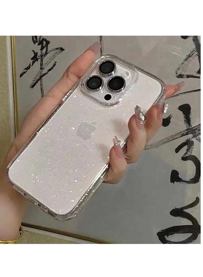 Transparent Glitter TPU Case for iPhone 16 Pro Max – Shockproof, Customizable, Trendy Design - Image 1