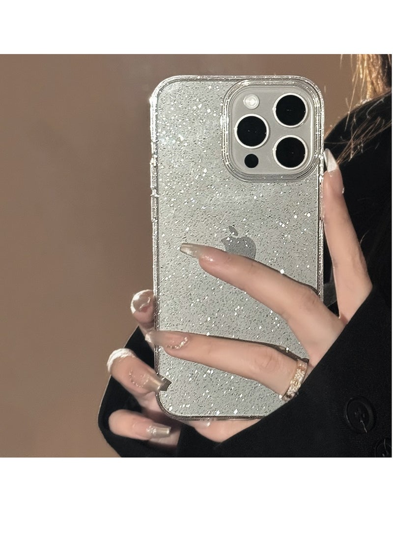 Transparent Glitter TPU Case for iPhone 16 Pro Max – Shockproof, Customizable, Trendy Design - Image 2
