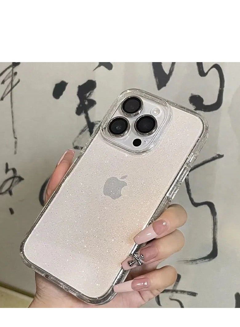 Transparent Glitter TPU Case for iPhone 16 Pro Max – Shockproof, Customizable, Trendy Design - Image 3