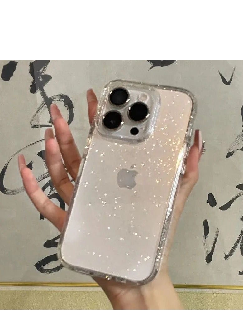 Transparent Glitter TPU Case for iPhone 16 Pro Max – Shockproof, Customizable, Trendy Design - Image 4