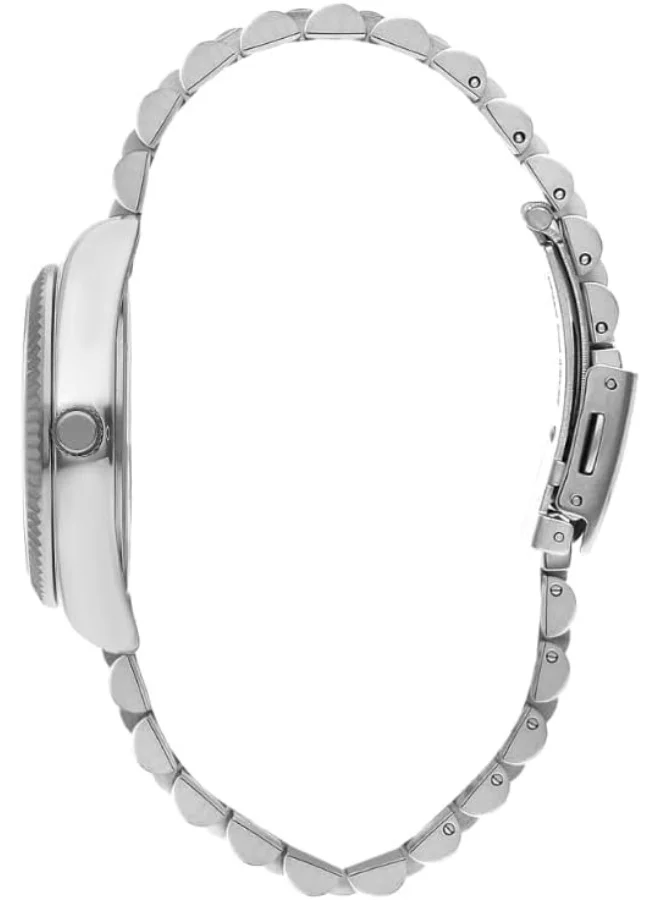لي كوبر Lee Cooper Women's 2035 Movement Watch, Analog Display and Metal Strap - LC07825.380, Silver
