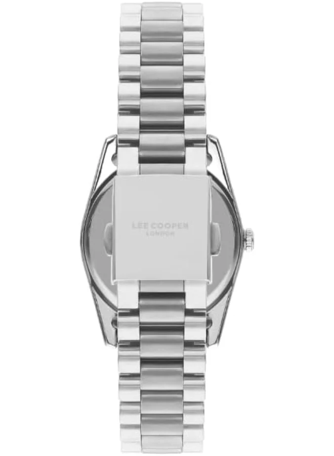 لي كوبر Lee Cooper Women's 2035 Movement Watch, Analog Display and Metal Strap - LC07825.380, Silver