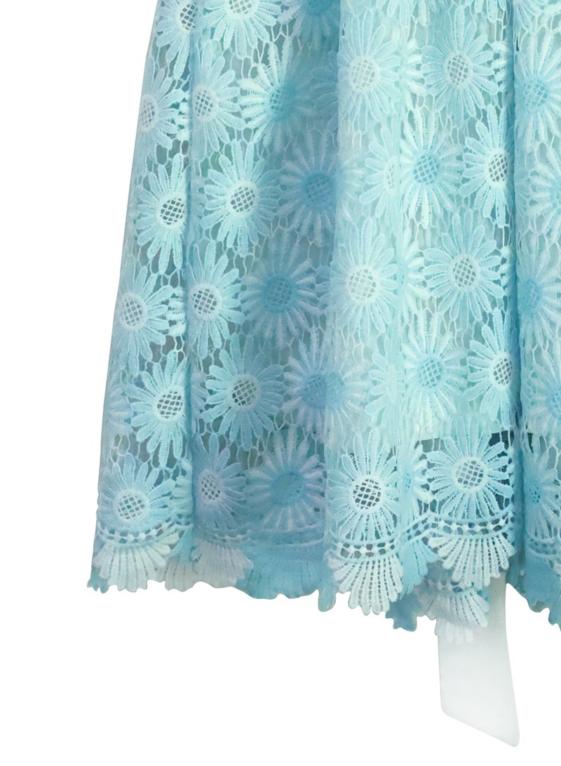 كيدابهو فستان أطفال سموكيد للبنات - عباد الشمس الأزرق بليس - Image 3