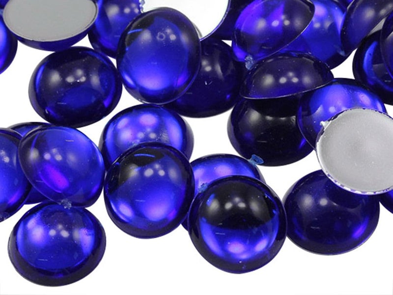 Allstarco 13mm Blue Sapphire Dark .NAB01 Flat Back Acrylic Round Cabochon Pro Grade - 50 Pieces - Image 5