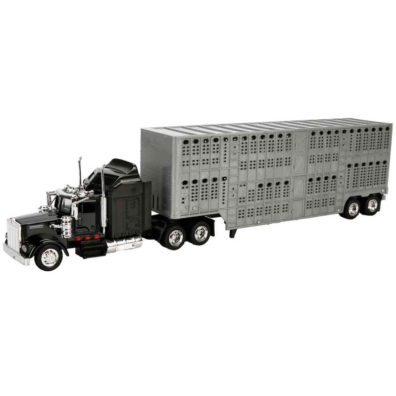 NewRay 143 DC Kenworth W900 Pot Belly Livestock Trailer - Image 3