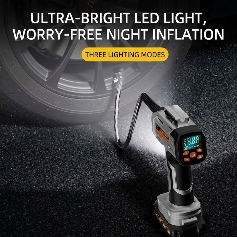 BK Portable Wireless Car Air Pump with Digital Display for Inflating All Kinds of Tires - Image 3