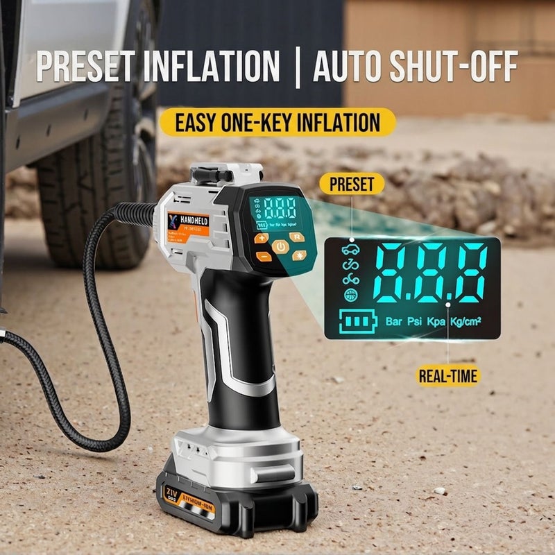 BK Portable Wireless Car Air Pump with Digital Display for Inflating All Kinds of Tires - Image 5