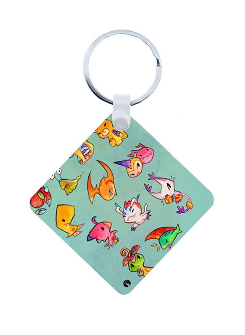 RKN Digimon Anime Wooden Keychain