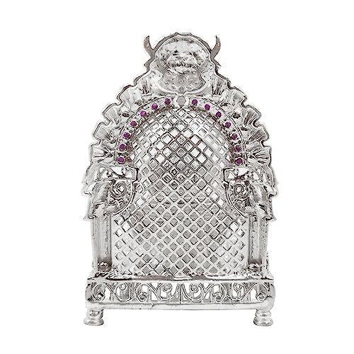 MAA SILVER Pure Silver Ganesha Ganpati ji BIS Hallmarked Solid Idol/Murti with Designer Sinhasan Perfect for Gifting & Pooja Use (925 Purity)(85 Grams Silver) - Image 3