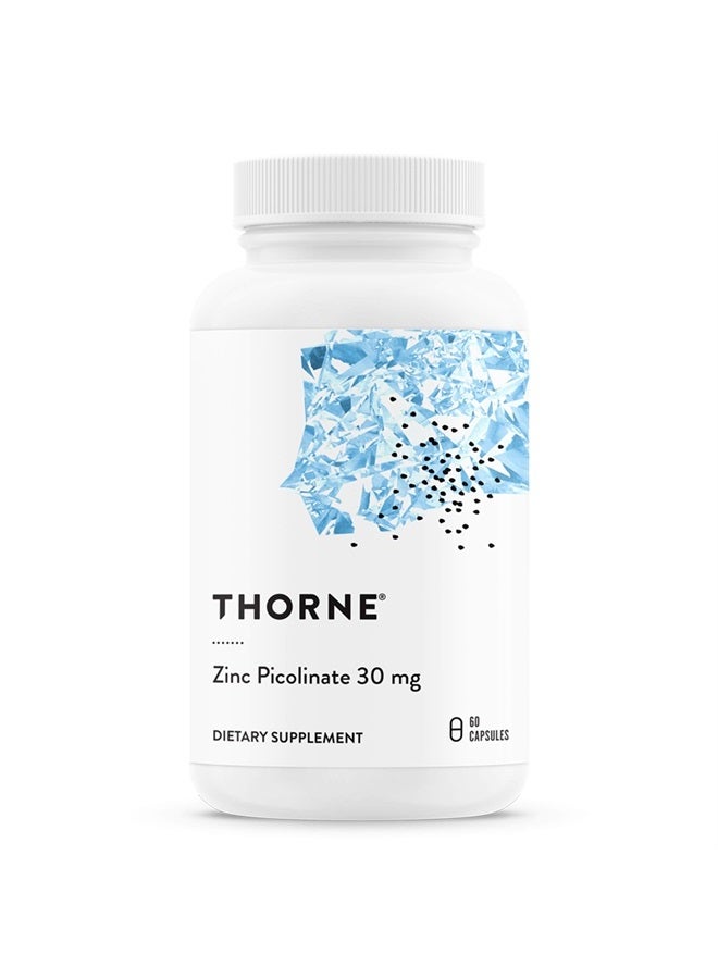 Thorne زنك بيكولينات 30 ملغ - مكمل زنك جيد الامتصاص للنمو ووظيفة المناعة* - 60 كبسولة - Image 1