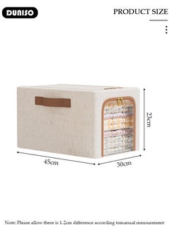 DUNISO 3 Pack Clothes Storage Bag, Foldable Clothing Storage Bins, Steel Frame Oxford Fabric Organizer with Zipper , Handle and Clear Window, Storage Containers for Comforters, Blankets, Bedding and Organizing Bedroom Closet Clothing  - Image 4