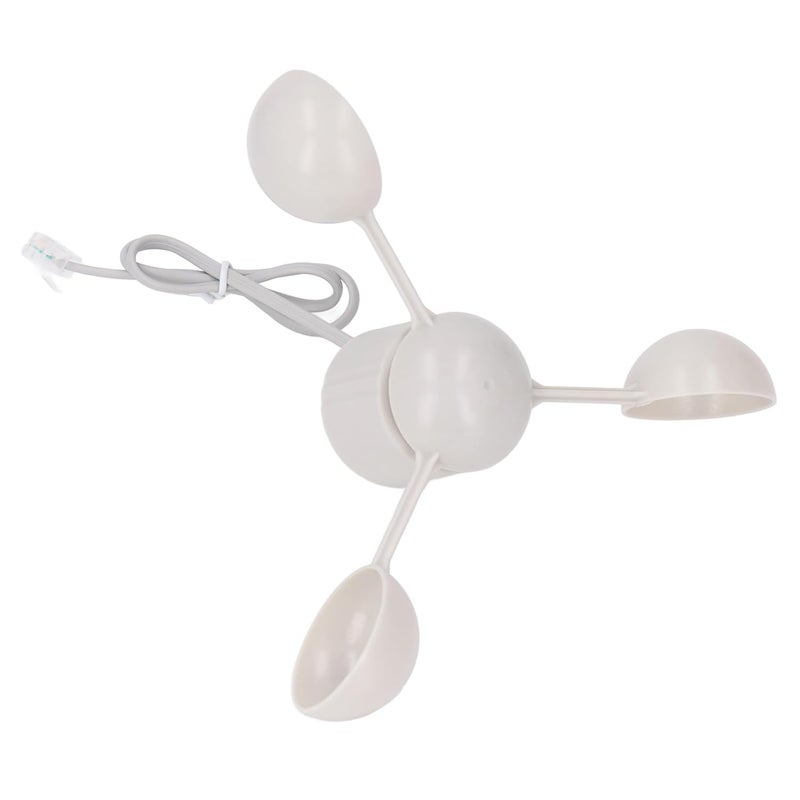 3 Cup Anemometer Wind Speed Sensor with RJ11 Connector ABS Construction for Outdoor Use - Image 5