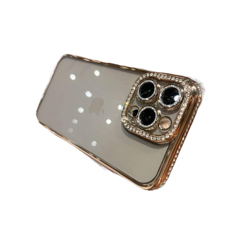 غطاء واقي بسيليكون لـ iPhone 14 / 14 Plus / 14 Pro / 14 Pro Max مع حماية من السقوط وتغطية كاملة مع مقاوم للصدمات مع حماية عدسة باللون Gold من السيليكون - Layan Lure - Image 1
