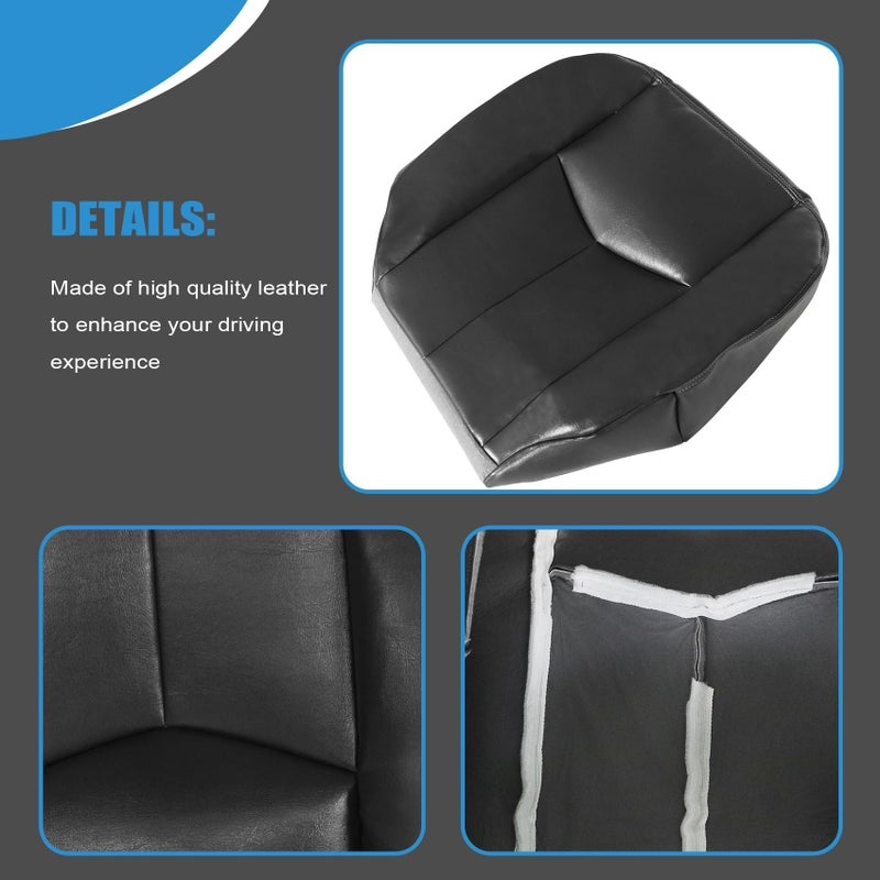 Priprilod Dark Gray Driver & Passenger Bottom and Top Lean Back Replacement Seat Cover Compatible with Chevy Silverado Tahoe Suburban Avalanche GMC Sierra Yukon XL 2003 2004 2005 2006 - Image 3