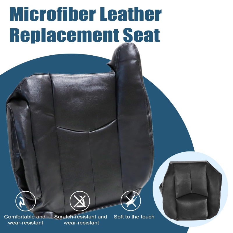 Priprilod Dark Gray Driver & Passenger Bottom and Top Lean Back Replacement Seat Cover Compatible with Chevy Silverado Tahoe Suburban Avalanche GMC Sierra Yukon XL 2003 2004 2005 2006 - Image 4