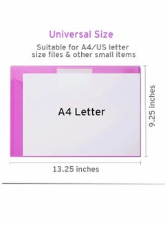 Y&D 10 Packs Of Plastic Envelopes, A4 Transparent File Folders, Document Label Pockets And Snaps, Suitable For Work Office (5 Colors)  - Image 3
