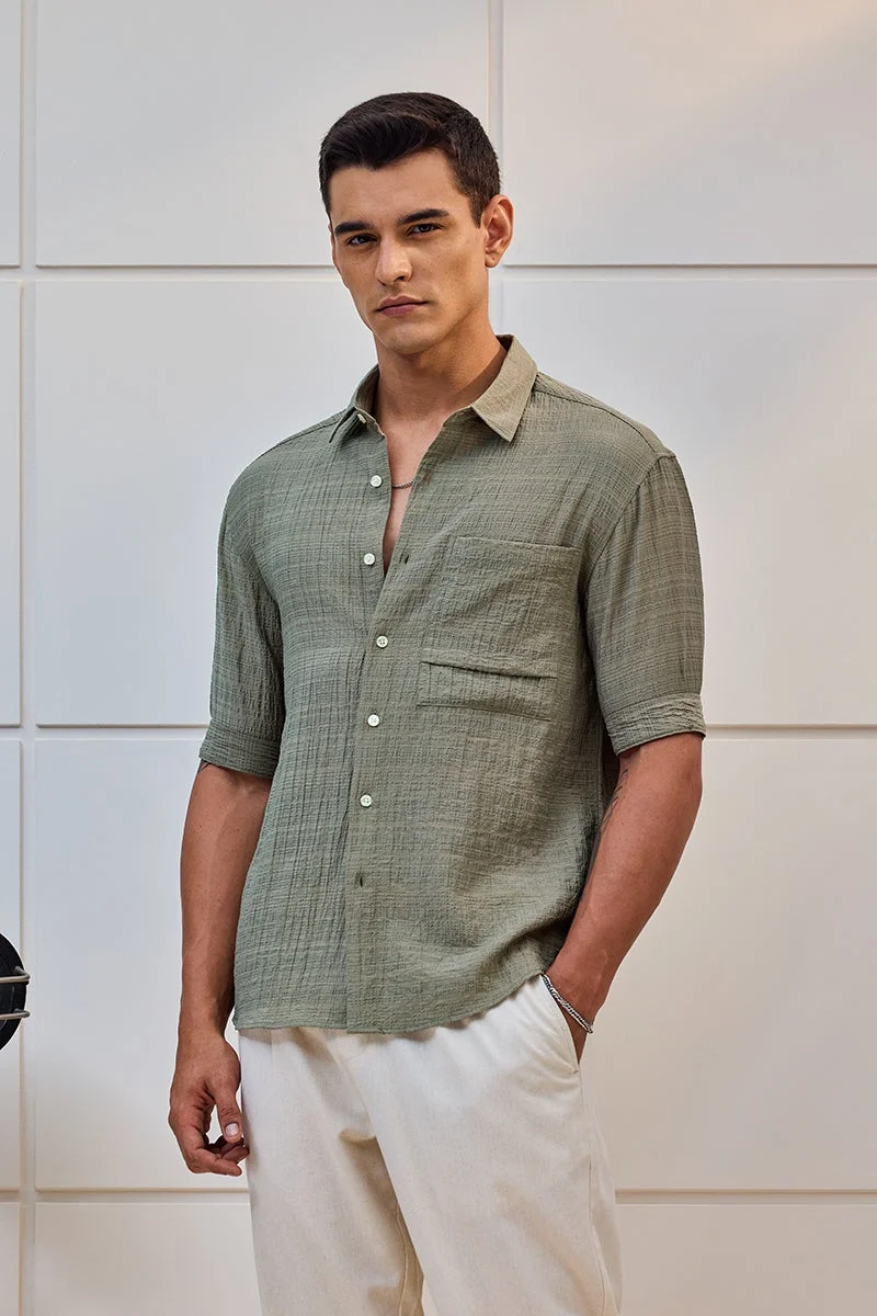 SNITCH Oversized Crushed Seersucker Shirt