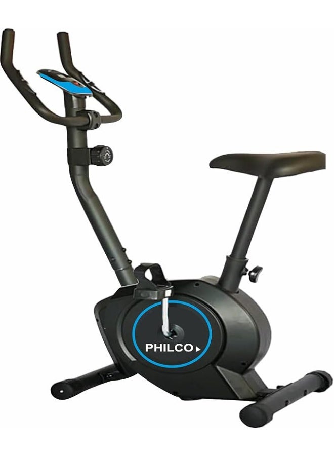 philco TRUE FIT Magnetic Exercise Upright Bike With 3.5KG Flywheel, LCD Display, iPad Holder & Heart Rate Sensor For Home Workout, Black - Image 2