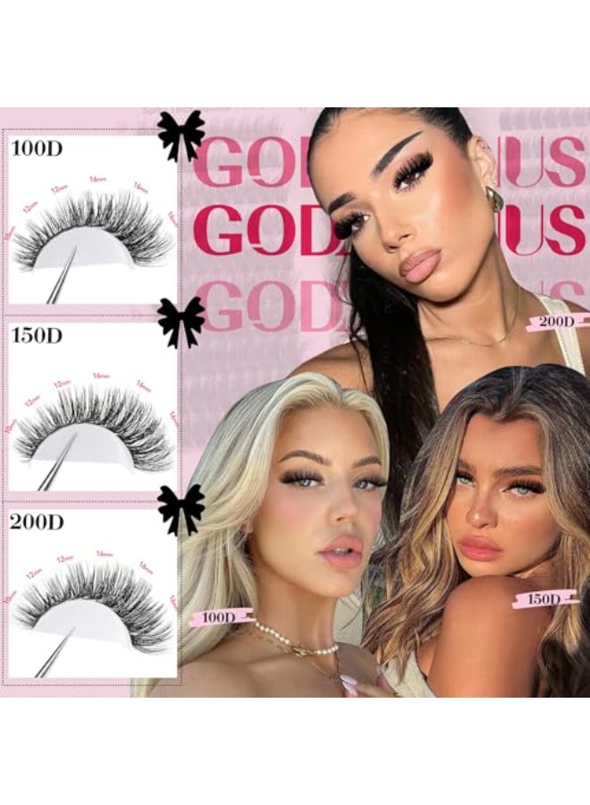 Goddvenus Fluffy Lash Clusters 100150200D Volume Eyelash Clusters 1016mm Wispy Individual Lashes D Curl Cluster Eyelash Extensions 300pcs DIY Lash ExtensionsD Curl 300pcs - Image 3