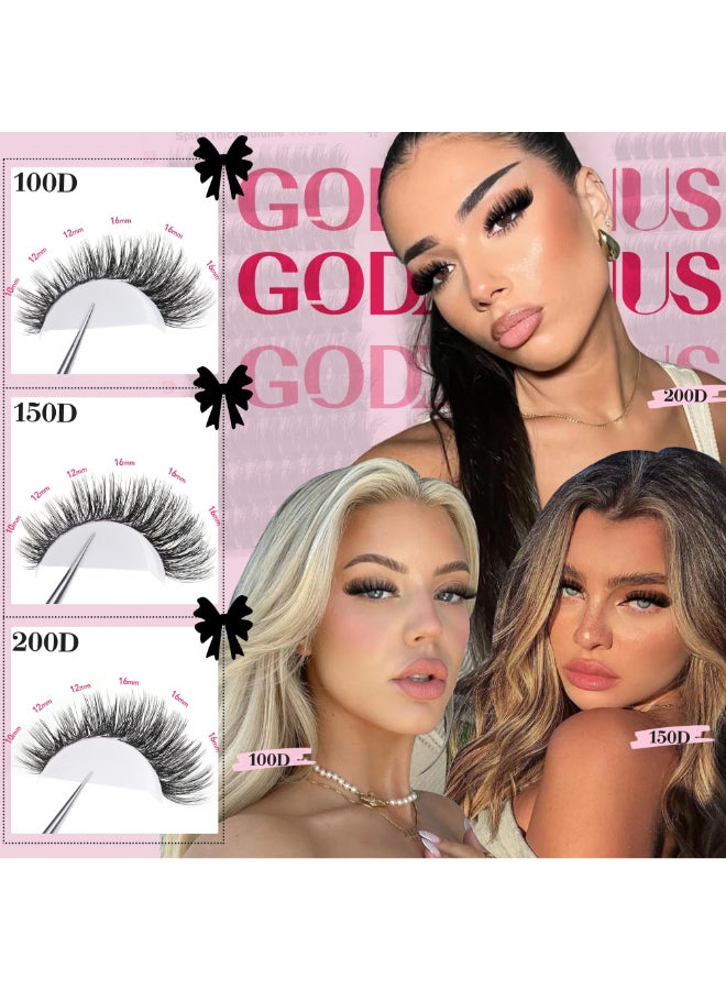 Goddvenus Fluffy Lash Clusters 100150200D Volume Eyelash Clusters 1016mm Wispy Individual Lashes D Curl Cluster Eyelash Extensions 300pcs DIY Lash ExtensionsD Curl 300pcs - Image 4