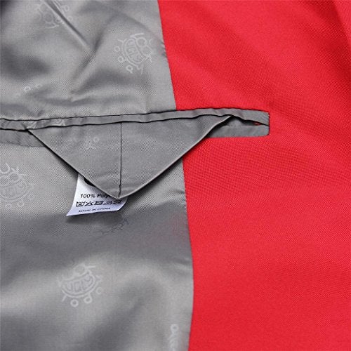 U LOOK UGLY TODAY Men's Party Suit Solid Color Prom Suit for Themed Party Events Clubbing Jacket with Tie Pants Red L - Image 5