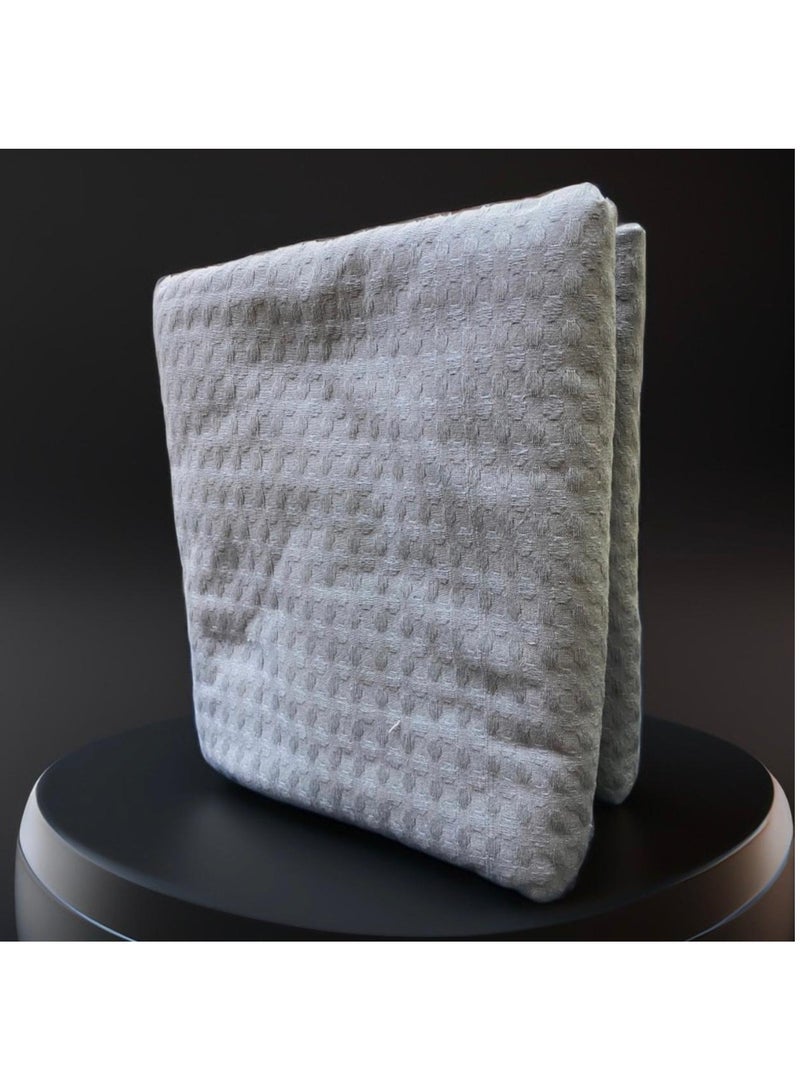 كوتن فايبس كوتون فايبس - ملاءة سرير مزدوجة كبيرة باللون الرمادي 220 × 200 سم - Image 3