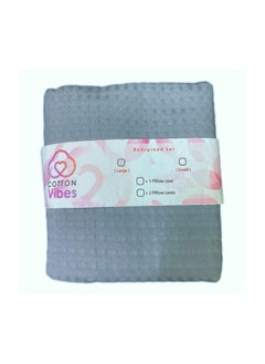 cotton vibes Cotton Vibes Single Bed Sheet Large Size Grey  - Image 2