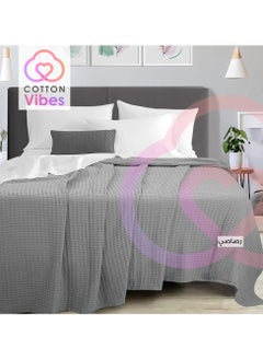 cotton vibes Cotton Vibes Single Bed Sheet Large Size Grey  - Image 4