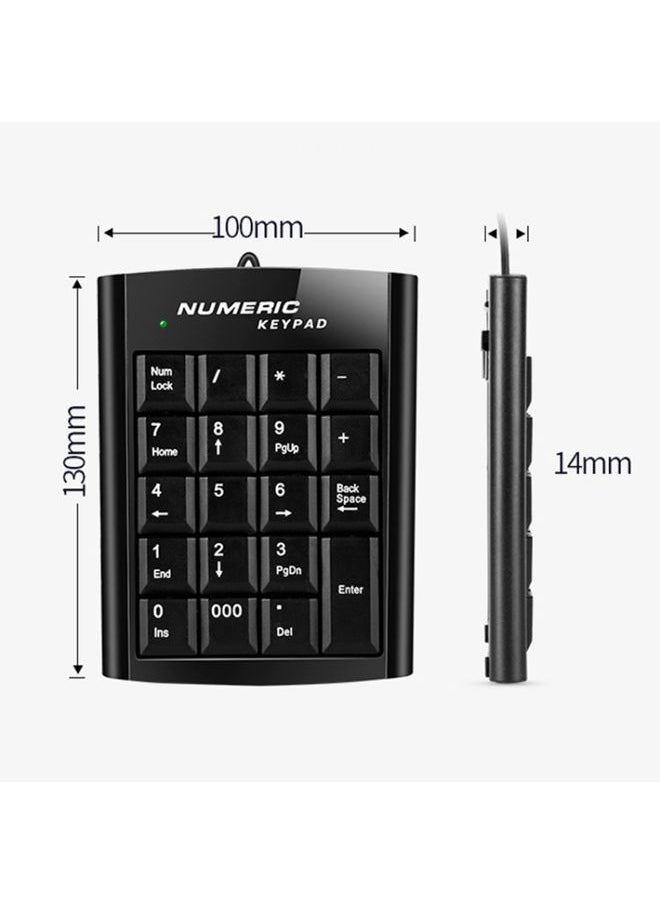 BURAQ لوحة مفاتيح رقمية USB صغيرة بـ 19 مفتاح (أسود)  - Image 2