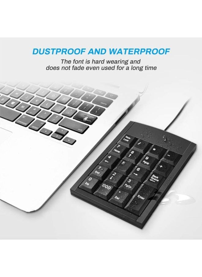 BURAQ لوحة مفاتيح رقمية USB صغيرة بـ 19 مفتاح (أسود)  - Image 3