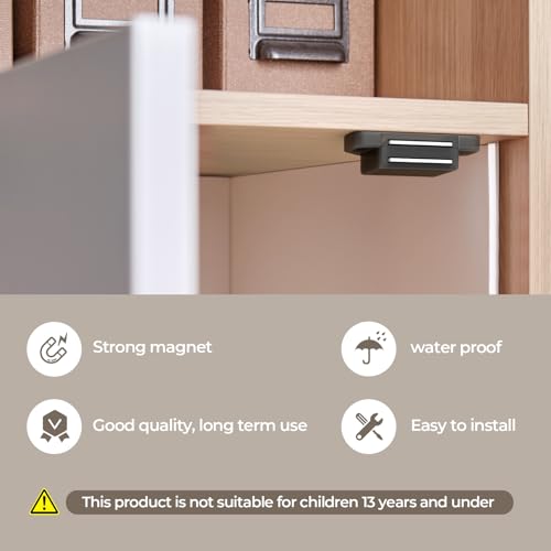 Tonitrui Cabinet Magnetic Catch Door Latch 30LB for Kitchen Drawer Magnets to Stay Closed Magnetic Catch Closet for Drawer（Black 12 Pack） - Image 2