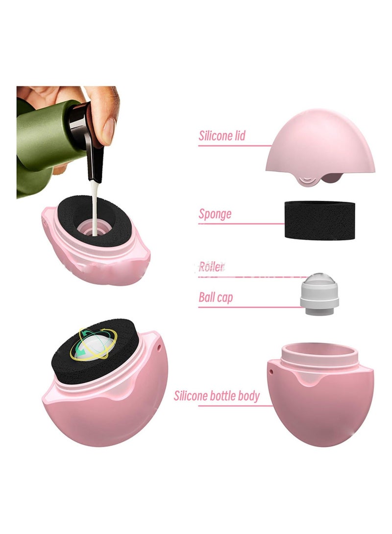 Sunscreen Applicator for Kids, Refillable Roll on Sunscreen Applicator, Brush on Sunscreen with Protective Caps, Travel Sunscreen Holds 100Ml Friendly for Families, Kids, Travel Set (Pink)  - Image 4