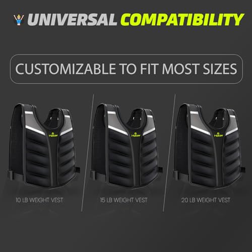 HACER Weighted Vest with Metal Plates Strength Training Equipment Adjustable Straps Weights for Men and Women Gym Workout Running (Pack of 1, Black, 6.5kg) - Image 3