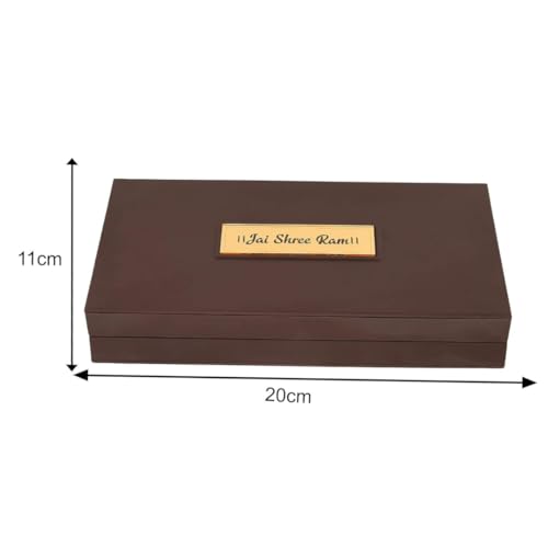 INTERNATIONAL GIFT تمثال رام داربار المغطى بالذهب من INTERNATIONAL GIFT® مع تشاران بادوكا | صندوق صلاة تعبدي (13 سم ارتفاع × 21 سم عرض × 11.5 سم طول) هدايا | معبد بوجا | ديكور منزلي - Image 4