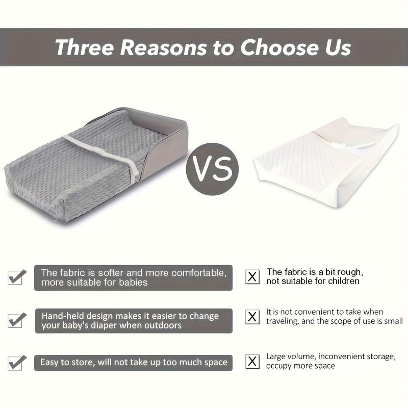 Grey Portable Folding Changing Table For Babies Ideal For Outdoor Travel Easy Storage And Carry - Image 1