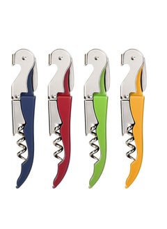 SYOSI Waiter Corkscrew Heavy Duty Chrome Waiter Corkscrew Drink Opener with Foil Cutter Professional 4Pack Key for Bartenders and Waiter Black Bottle Opener  - Image 1