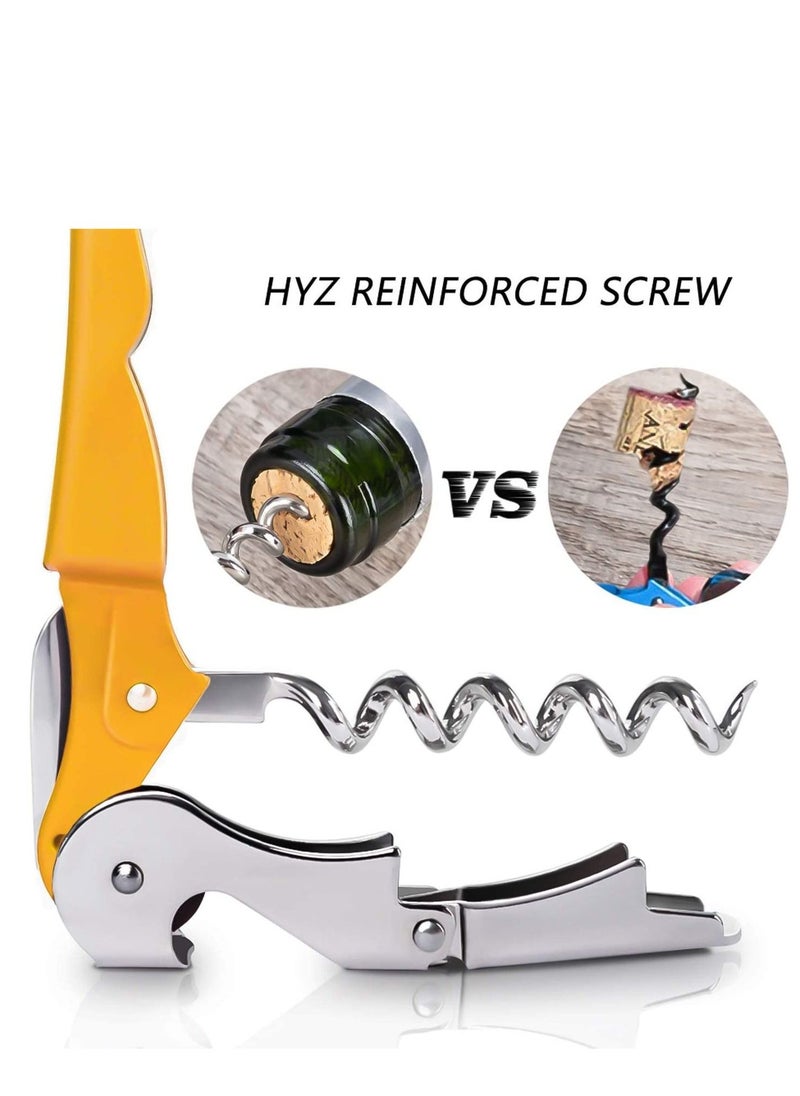 SYOSI Waiter Corkscrew Heavy Duty Chrome Waiter Corkscrew Drink Opener with Foil Cutter Professional 4Pack Key for Bartenders and Waiter Black Bottle Opener  - Image 3