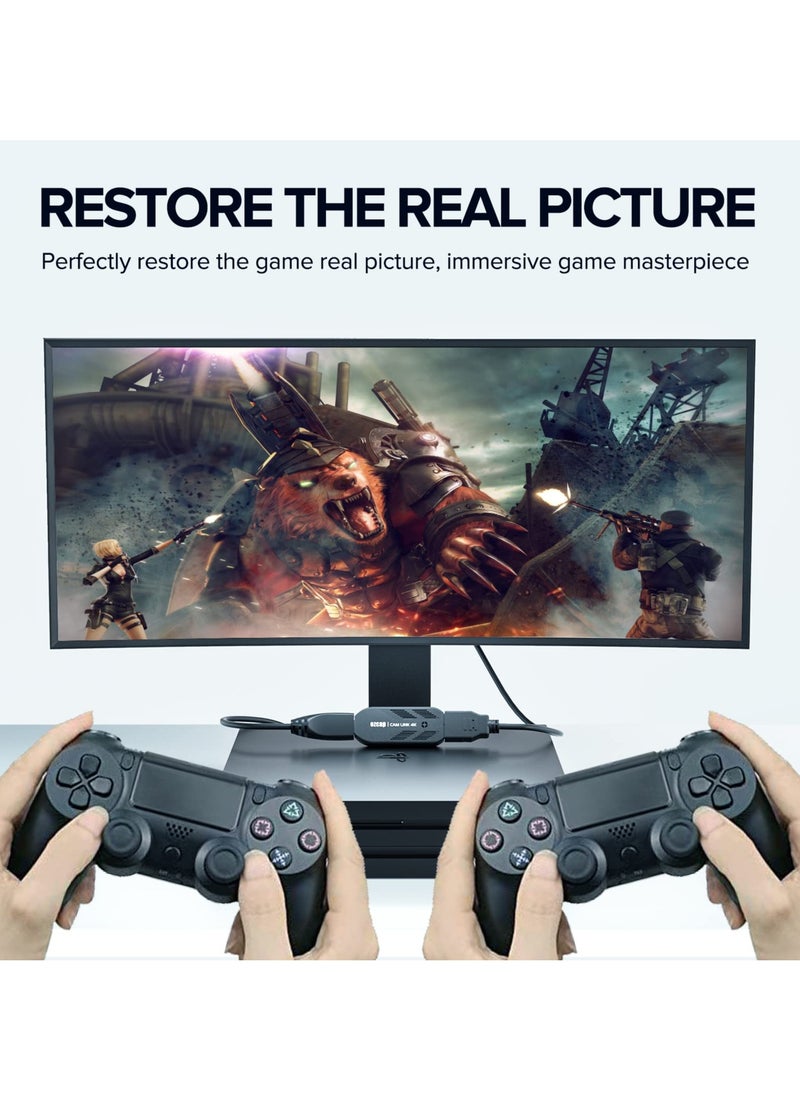 SYOSI - 4K Video Capture Card, Cam Link HDMI to USB 3.0, Full HD 4K30/1080p120, Low-Latency Capture for Gaming, Streaming, Live Broadcast, Online Teaching, Conference - Image 1