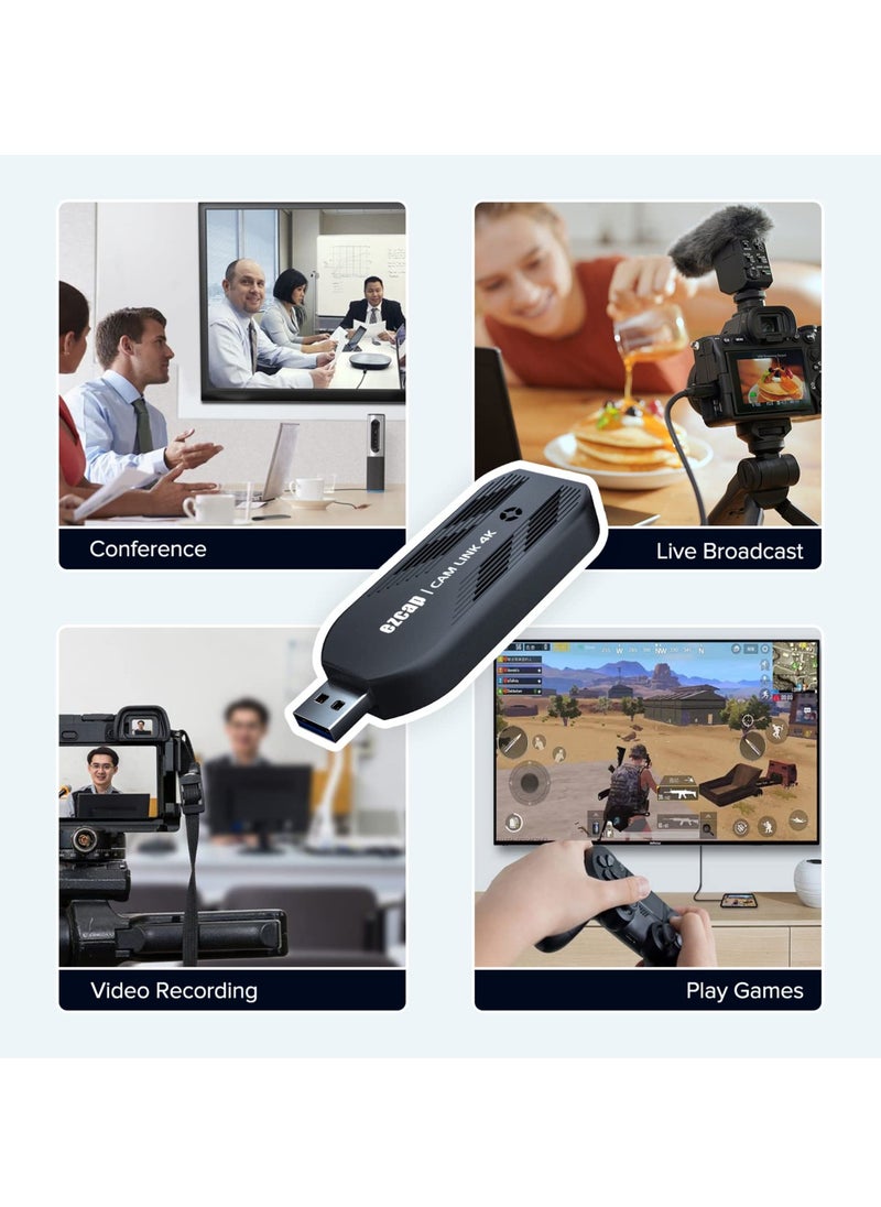 SYOSI - 4K Video Capture Card, Cam Link HDMI to USB 3.0, Full HD 4K30/1080p120, Low-Latency Capture for Gaming, Streaming, Live Broadcast, Online Teaching, Conference - Image 1