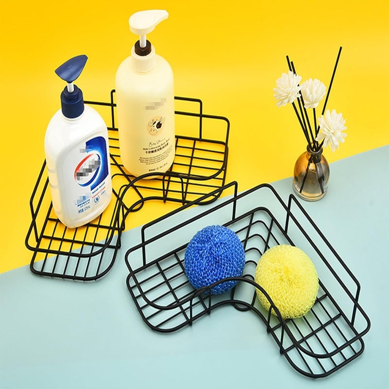 ZOSOE Metal Bathroom Organiser Without Drill Bathroom Corner Shelf Adhesive Stand for Corner Rack for Bathroom, Shampoo Holder Multipurpose Bathroom Shelf (Pack of -2) - Image 5