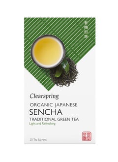 Clearspring Organic Japanese Sencha Traditional Green Green Tea, 20 Tea Bags 