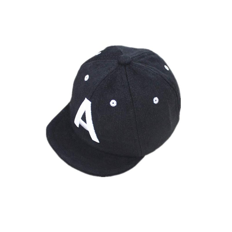 Baby Baseball Cap Striped Sun hat Letter Sun Protection Hat Infant Toddler Baby Boy Cotton Kids Children Adjustable Hats US Alpha Medium Black