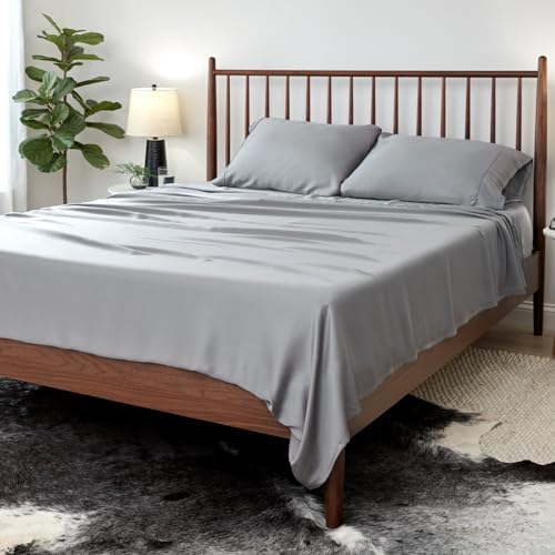SHEEX Arctic Aire MAX Sheet Set Ultrasoft Cooling Sheets with 1 Flat Sheet 1 Fitted Sheet and 2 Pillowcases Queen Charcoal