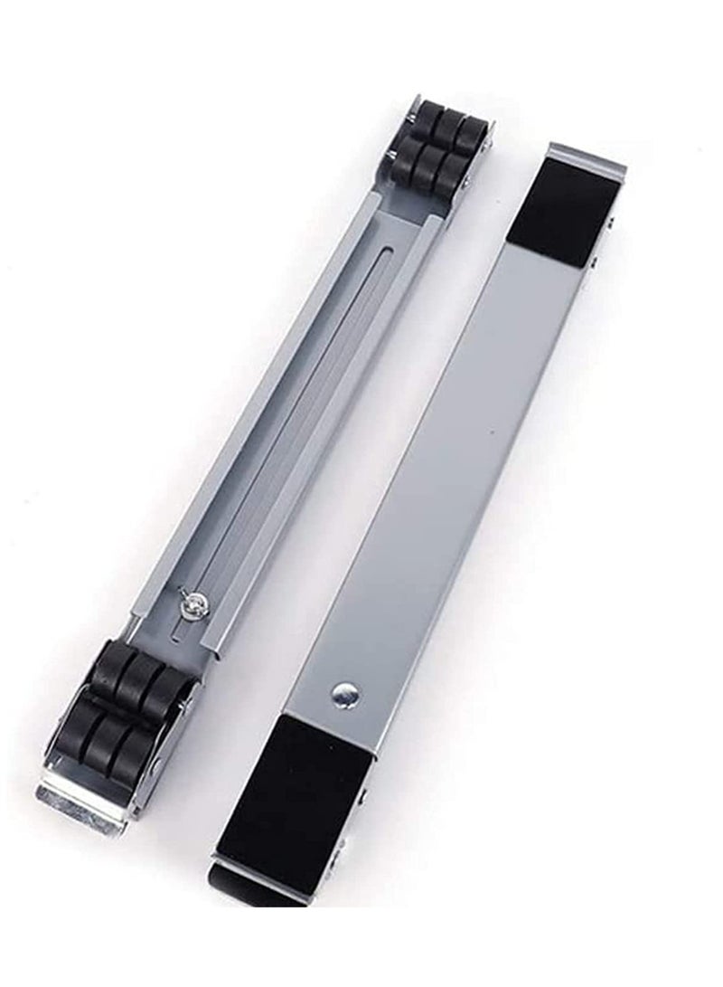 2 Pieces Adjustable Washing Machine Pedestals Frame ， Drum Washing Machine Refrigerator Mobile Base ， Multifunction Washing Machine Base Stand Movably Adjustable - Image 2