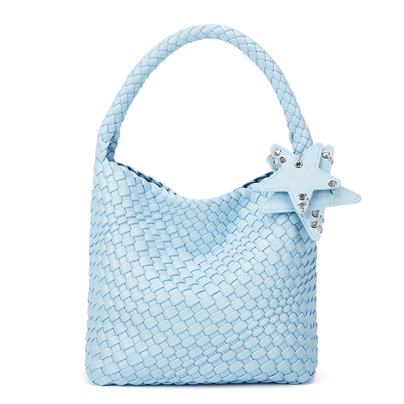 Hand-Woven Bag, Bucket Bag, Fashionable Handbag, High-End Niche Design Shoulder Bag, Casual Lazy Style Women'S Bag - Image 1