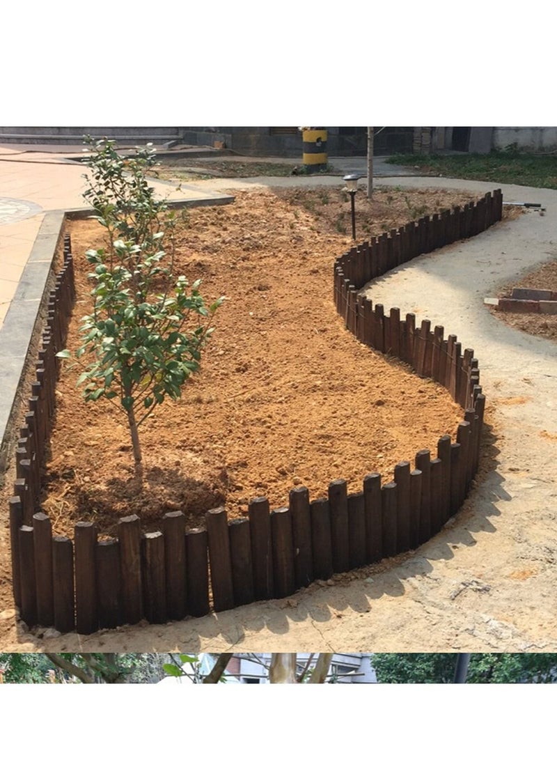 LINGWEI Wooden Picket Fence Brown 120x35cm - Image 5