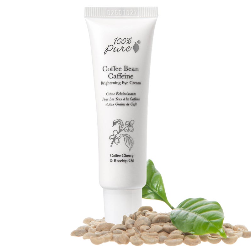 100 % Pure 100% PURE Coffee Bean Caffeine Eye Cream Refresh & Hydrate Under Eye Treatment Reduce Puffiness, Dark Circles, Wrinkles with Green Tea, Rose Hip, Vitamin E - Youthful Vibrant Eyes - Vegan - 1 oz - Image 1