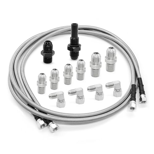 Yunnergo 70" Transmission Cooler Lines Kit with 6AN Hose Fitting Compatible with 6AN Transmission 4L80E TH350 TH400 4L60E 700R4 200-4R TR6060 AOD C5 - Image 1