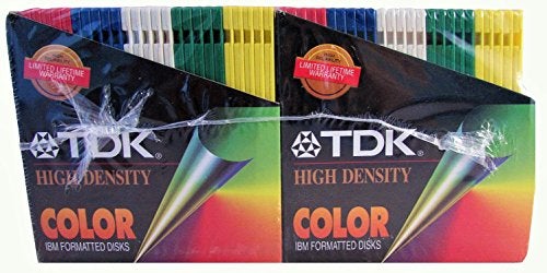 TDK High Density Color IBM Formatted Disks, 50 Disk - Image 1