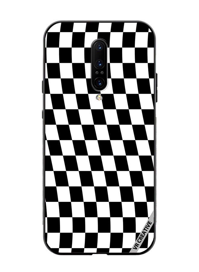 VR CREATIVE Protective Case Cover For OnePlus 7 Pro Checkered Design Multicolour - Image 1